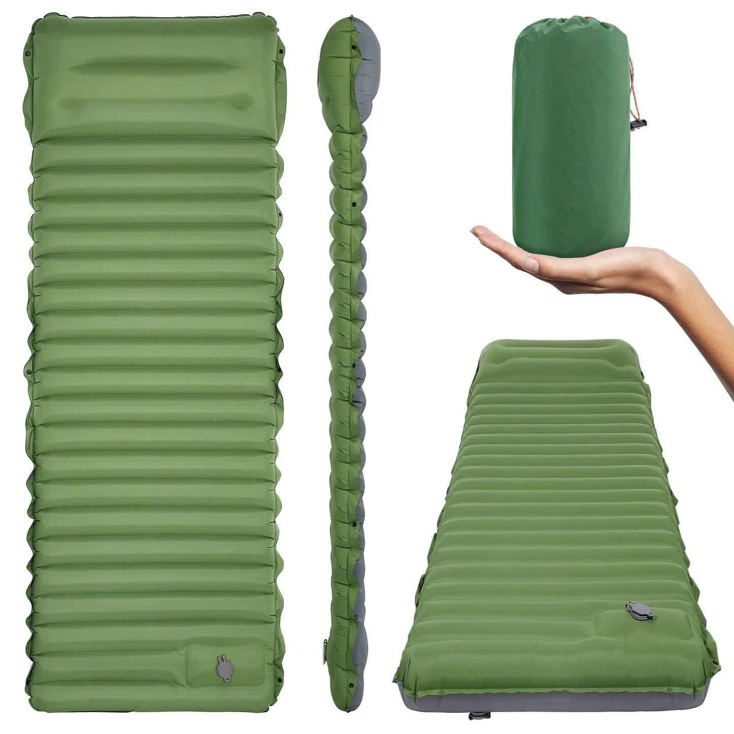 Self-Inflating Camping Sleeping Pad – Built-in Foot Pump, Lightweight & Waterproof for Hiking, Backpacking, and Outdoor Adventures