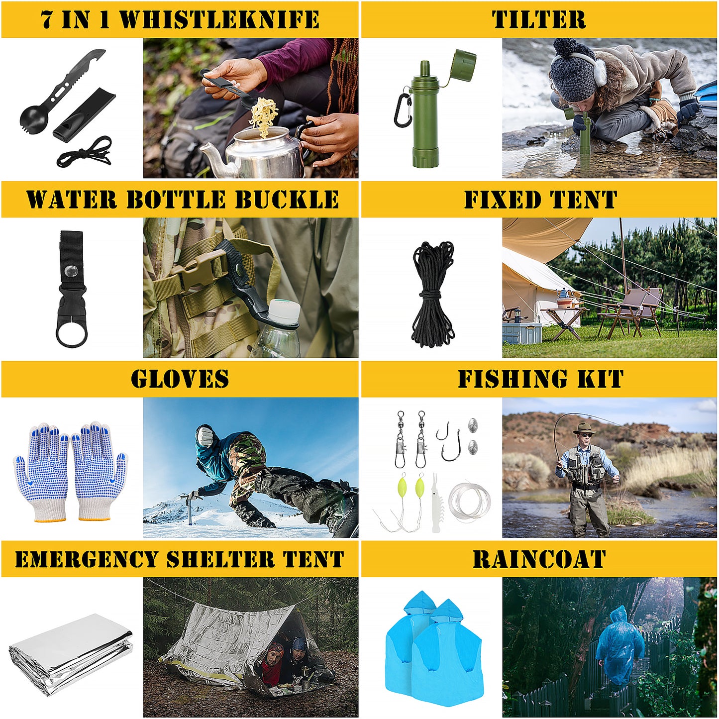 Survival First Aid Kit,99PCS Professional Survival Gear Large Hiking Backpack with Emergency Equipment Outdoor Adventure Accessories,Gift for Men Father - Camouflage