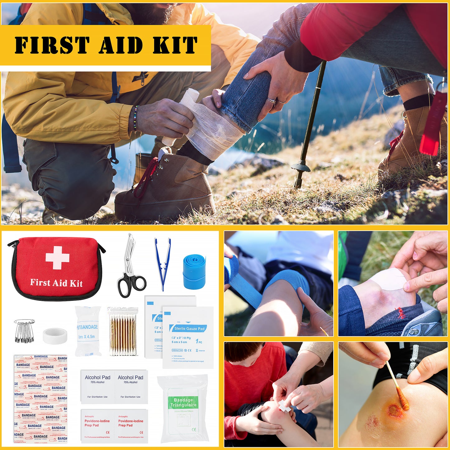 Survival First Aid Kit,99PCS Professional Survival Gear Large Hiking Backpack with Emergency Equipment Outdoor Adventure Accessories,Gift for Men Father - Camouflage