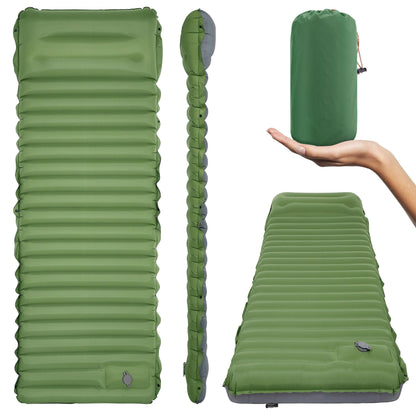 Self-Inflating Camping Sleeping Pad – Built-in Foot Pump, Lightweight & Waterproof for Hiking, Backpacking, and Outdoor Adventures